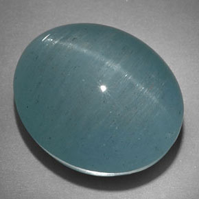Натуральный зелёный cat's eye aquamarine 22,18 карата огранка овал, полупрозрачный
