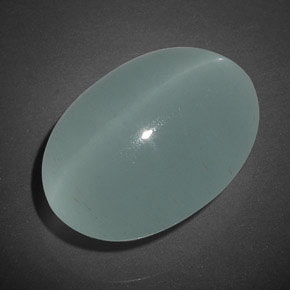 Натуральный зелёный cat's eye aquamarine 17,04 карата прозрачный, полупрозрачный