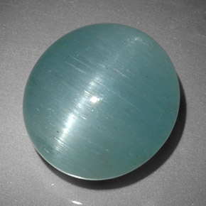 Натуральный зелёный cat's eye aquamarine 12,01 карата огранка овал, полупрозрачный