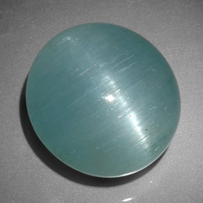 Натуральный зелёный cat's eye aquamarine 12,01 карата огранка овал, полупрозрачный