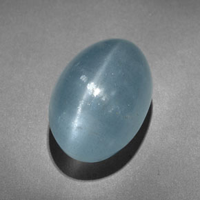Натуральный зелёный cat's eye aquamarine 10,31 карата огранка овал, полупрозрачный