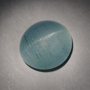 Натуральный зелёный cat's eye aquamarine 7,21 карата огранка овал, полупрозрачный