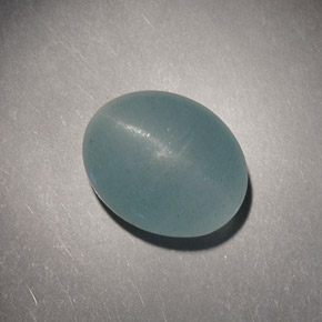 Натуральный зелёный cat's eye aquamarine 4,98 карата огранка овал, полупрозрачный