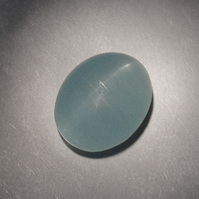 Натуральный зелёный cat's eye aquamarine 4,98 карата огранка овал, полупрозрачный