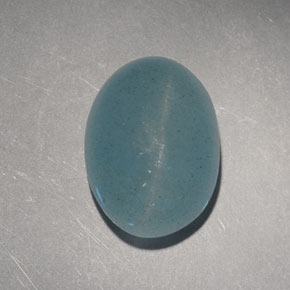 Натуральный зелёный cat's eye aquamarine 6,60 карата огранка овал, полупрозрачный