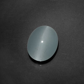 Натуральный синий cat's eye aquamarine 5,17 карата огранка овал, прозрачный