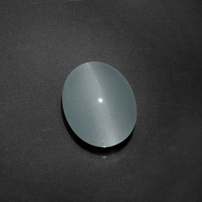 Натуральный синий cat's eye aquamarine 5,17 карата огранка овал, прозрачный