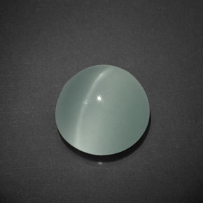 Натуральный зелёный cat's eye aquamarine 8,01 карата огранка круг, прозрачный