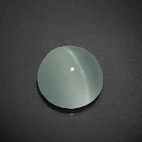 Натуральный зелёный cat's eye aquamarine 8,01 карата огранка круг, прозрачный