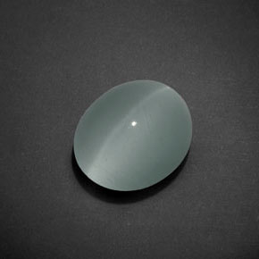 Натуральный синий cat's eye aquamarine 7,17 карата огранка овал, прозрачный
