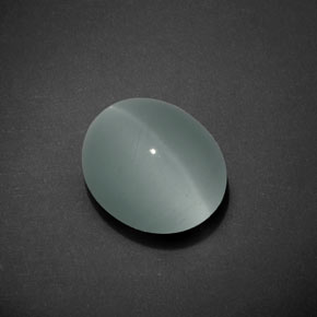 Натуральный синий cat's eye aquamarine 7,17 карата огранка овал, прозрачный