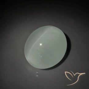 13.10ct Натуральный Теплый зеленый Кошачий глаз Аквамарин, Овал, Прозрачный