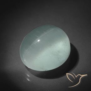 15.50ct Натуральный Очень светлый морской зеленый Кошачий глаз Аквамарин, Овал, Прозрачный