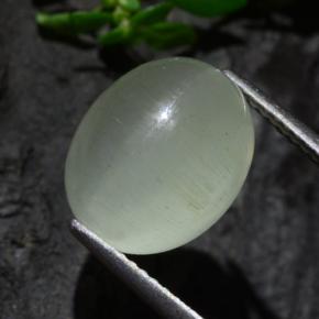 Натуральный зелёный cat's eye aquamarine 7,13 карата огранка овал, полупрозрачный