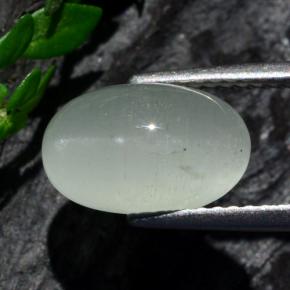 3.12 карата, натуральный Сине-зеленый Кошачий глаз Аквамарин, Огранка Овал, Полупрозрачный