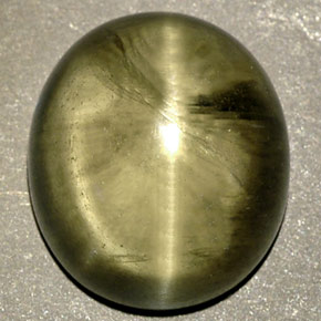 Натуральный зелёный cat's eye diaspore 8,18 карата прозрачный, полупрозрачный