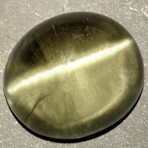 Натуральный зелёный cat's eye diaspore 8,18 карата прозрачный, полупрозрачный