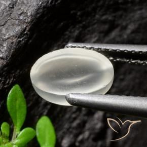 1.94 карата, натуральный Белый Лунный камень кошачий глаз, Огранка Овал, Прозрачный