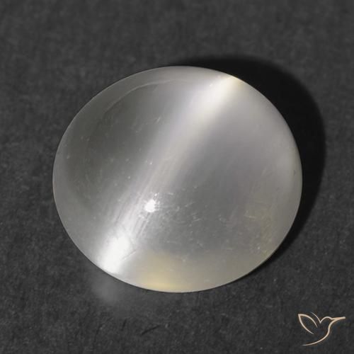 1.16ct Натуральный Теплый белый Лунный Камень Кошачий Глаз, Круглый, Прозрачный