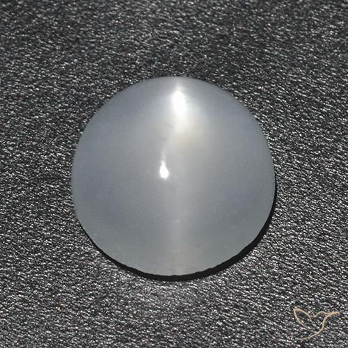 1.44ct Натуральный Белый Лунный Камень Кошачий Глаз, Круглый, Прозрачный