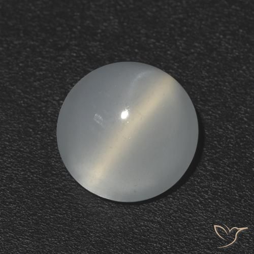 1.10ct Натуральный Теплый белый Лунный Камень Кошачий Глаз, Круглый, Прозрачный