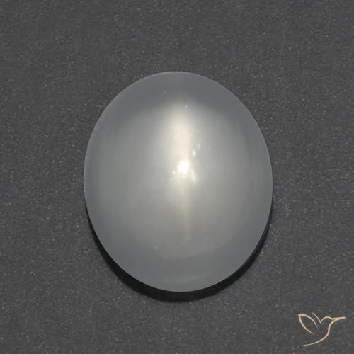 0.97ct Натуральный Белый Лунный Камень Кошачий Глаз, Овал, Прозрачный