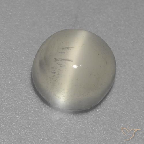 1.57ct Натуральный Теплый белый Лунный Камень Кошачий Глаз, Круглый, Прозрачный