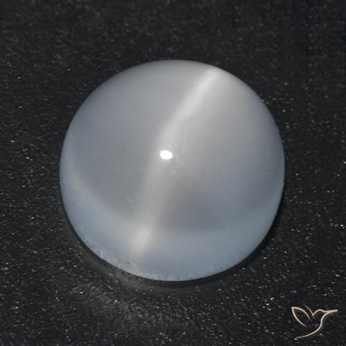 1.71ct Натуральный Полупрозрачный белый Лунный Камень Кошачий Глаз, Круглый, Прозрачный