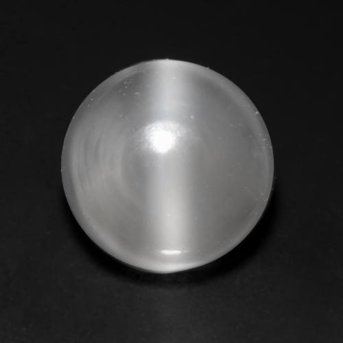 1.14ct Натуральный Белый Лунный Камень Кошачий Глаз, Круглый, Прозрачный