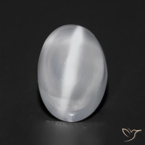 0.97ct Натуральный Полупрозрачный белый Лунный Камень Кошачий Глаз, Овал, Прозрачный