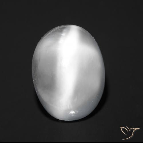1.87ct Натуральный Белый Лунный Камень Кошачий Глаз, Овал, Прозрачный
