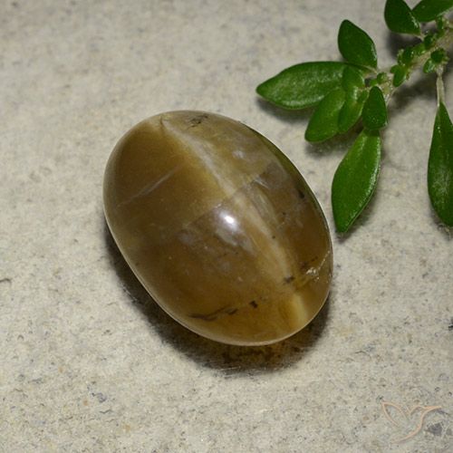 4.65ct Натуральный Золотисто-коричневый Опал Кошачий Глаз, Овал, Полупрозрачный