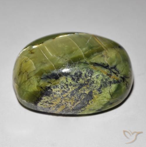 Натуральный зелёный cat's eye opal 35,49 карата огранка овал, непрозрачный