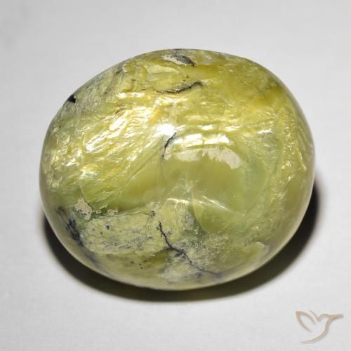 18.56ct Натуральный Теплый зеленый Опал Кошачий Глаз, Овал, Непрозрачный