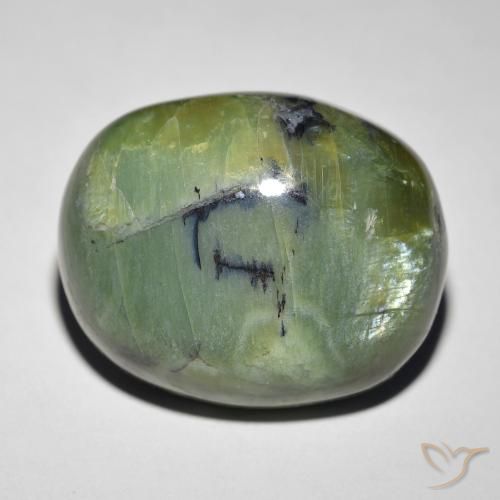 18.89ct Натуральный Земля зеленый Опал Кошачий Глаз, Овал, Непрозрачный