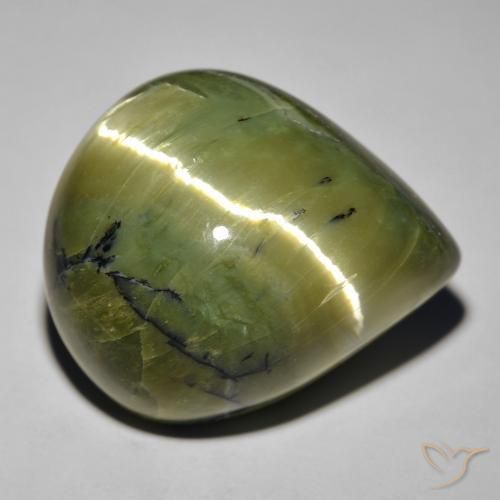 29.45ct Натуральный Коричневато-зеленый Опал Кошачий Глаз, Форма груши, Непрозрачный