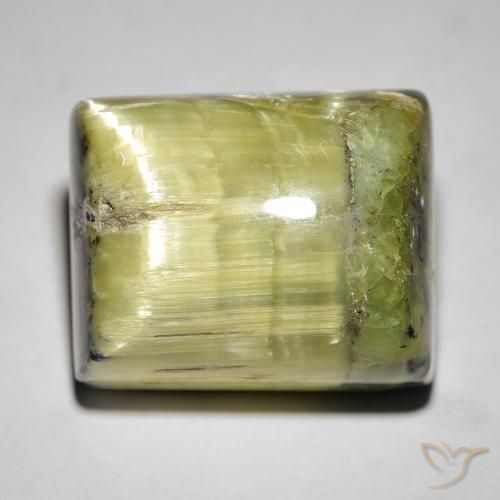 28.65ct Натуральный Средний зеленый Опал Кошачий Глаз, Огранка Багет, Непрозрачный