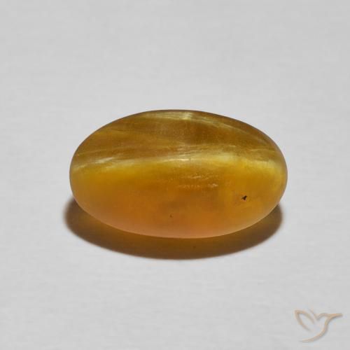 3.26ct Натуральный Золотисто-коричневый Опал Кошачий Глаз, Овал, Непрозрачный