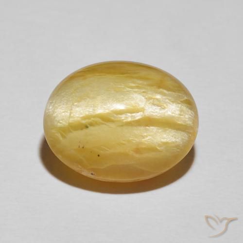 8.78ct Натуральный Средний желтый Опал Кошачий Глаз, Овал, Непрозрачный
