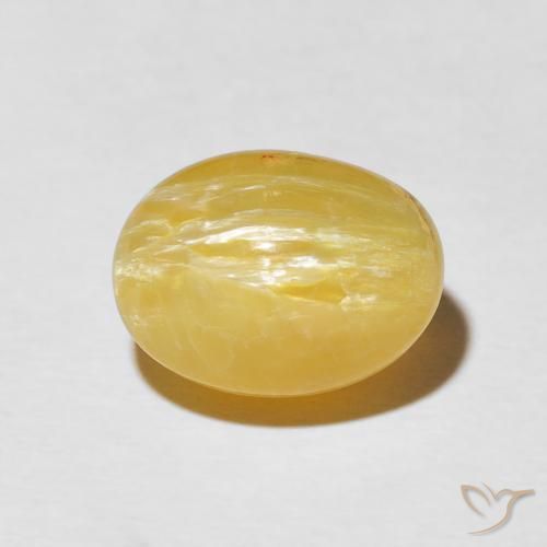 5.02ct Натуральный Золотисто-оранжевый Опал Кошачий Глаз, Овал, Непрозрачный