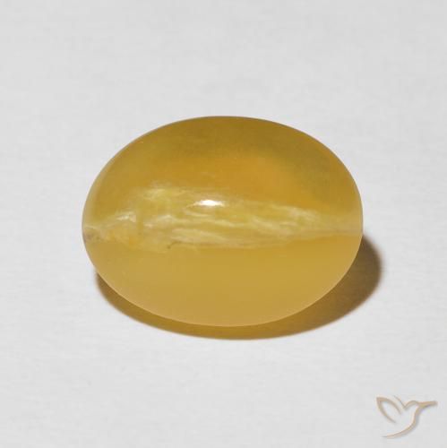 5.81ct Натуральный Золотисто-оранжевый Опал Кошачий Глаз, Овал, Непрозрачный