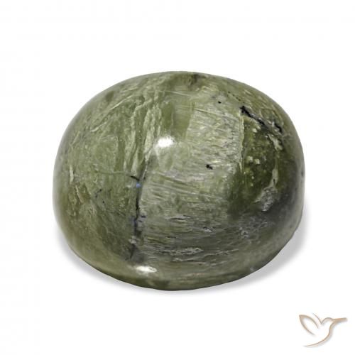 4.64ct Желтовато-зеленый Опал Кошачий Глаз, Овал, Непрозрачный