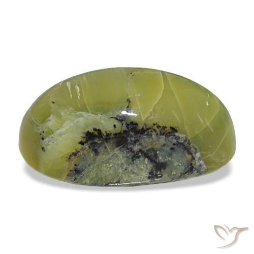 Натуральный зелёный cat's eye opal 9,66 карата огранка овал, непрозрачный