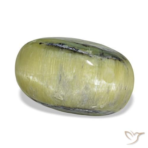 Натуральный зелёный cat's eye opal 4,62 карата огранка овал, непрозрачный
