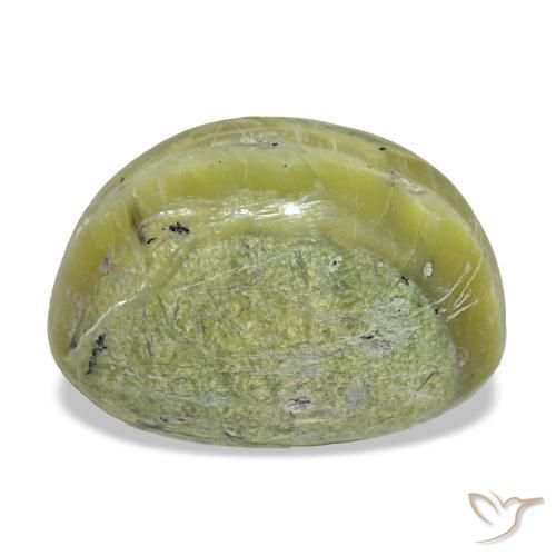 Натуральный зелёный cat's eye opal 11,22 карата огранка овал, непрозрачный