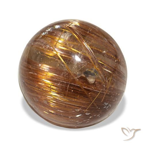 Натуральный оранжевый cat's eye rutile quartz 3,91 карата огранка круг, полупрозрачный
