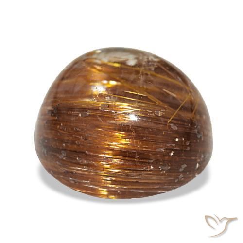 Натуральный оранжевый cat's eye rutile quartz 3,91 карата огранка круг, полупрозрачный