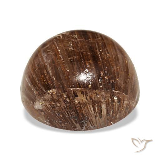 Натуральный оранжевый cat's eye rutile quartz 5,21 карата огранка круг, полупрозрачный
