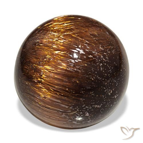 Натуральный оранжевый cat's eye rutile quartz 19,68 карата огранка круг, непрозрачный