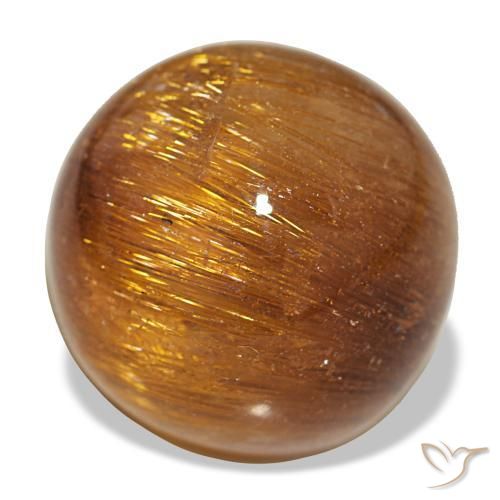 Натуральный оранжевый cat's eye rutile quartz 17,93 карата огранка круг, непрозрачный